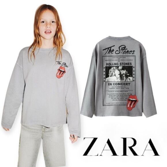 ZARA Kids | Gray | THE ROLLING STONES ® T-SHIRT - Picture 1 of 5